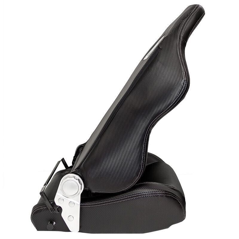 Auto-Style x1 Universal Carbon Fibre Weave Bucket Seat Black Synthetic leather +slides