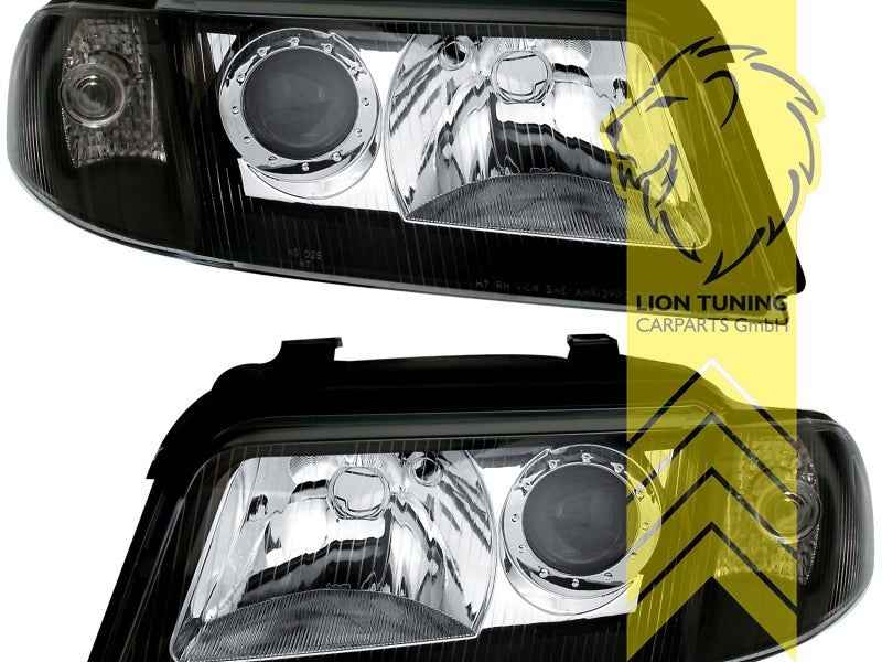 LTG Halogen Headlights Audi A4 B5 8D sedan Avant facelift 94-01 Black RHD LHD