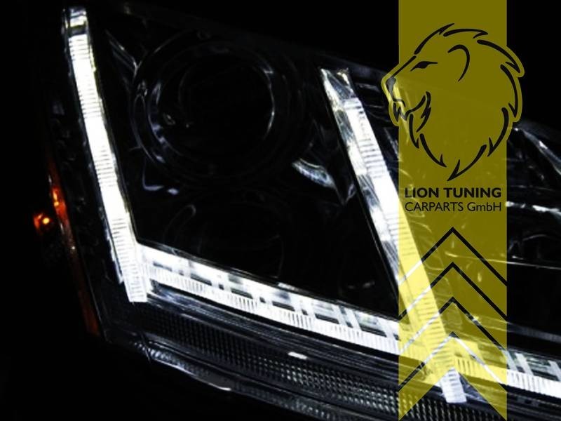 LT Pair LED Halo DRL Lightbar Headlights Audi TT 8J Coupe Cabriolet black LHD