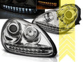 LT Pair LED Headlights Lightbar DRL Porsche Cayenne XENON 02-07 9PA chrome LHD