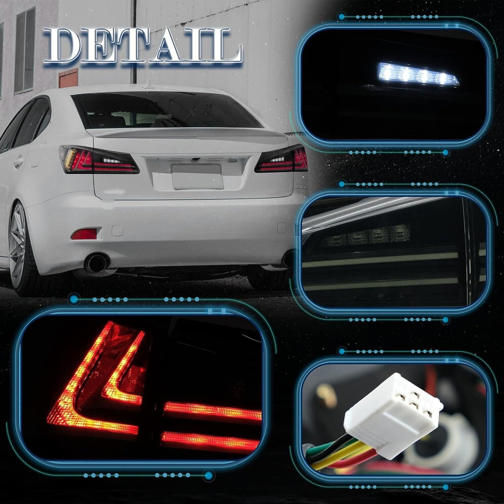 VLAND Lexus IS250 IS350 06-12 Lightbar LED DRL Sequential Rear Lights Tail Lamps
