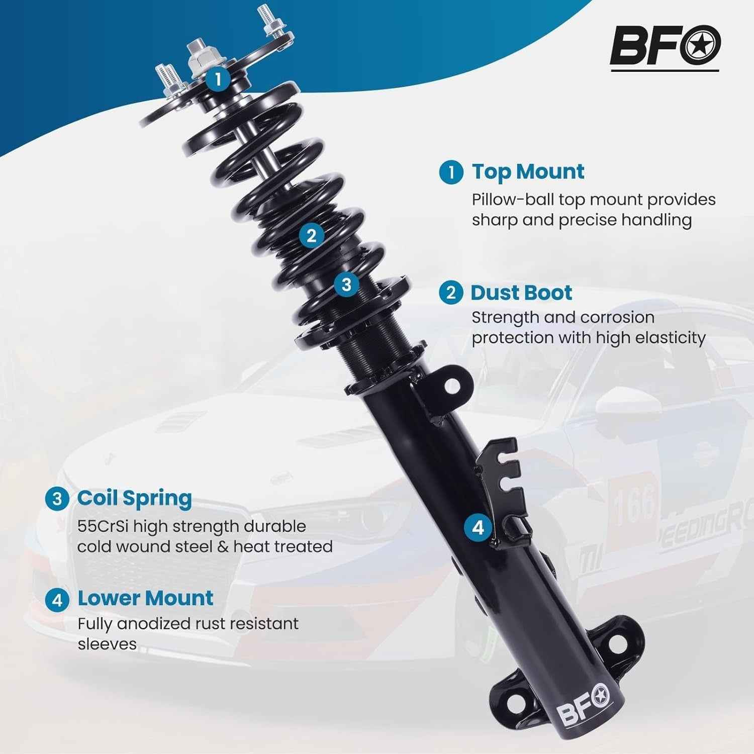 MXPR Coilovers Kit BMW 3 Series E36 Saloon 90-98 316 318 318 323 325 328 Coupe