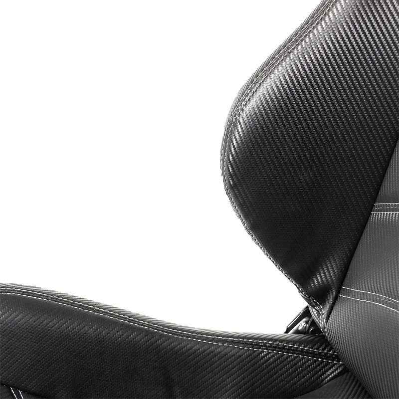 ATST x1 Type Z Universal Carbon Bucket Seats Black Synth Leather Grey Stitch