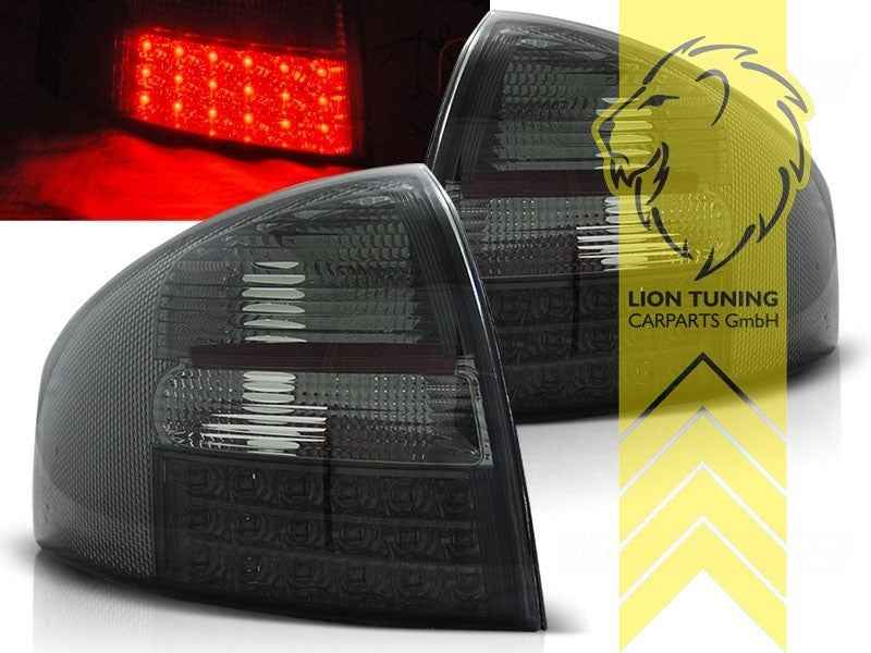 LTG Pair LED Rear Lights Tail Lamps Audi A6 C5 4B sedan 97-05 black smoke LHD