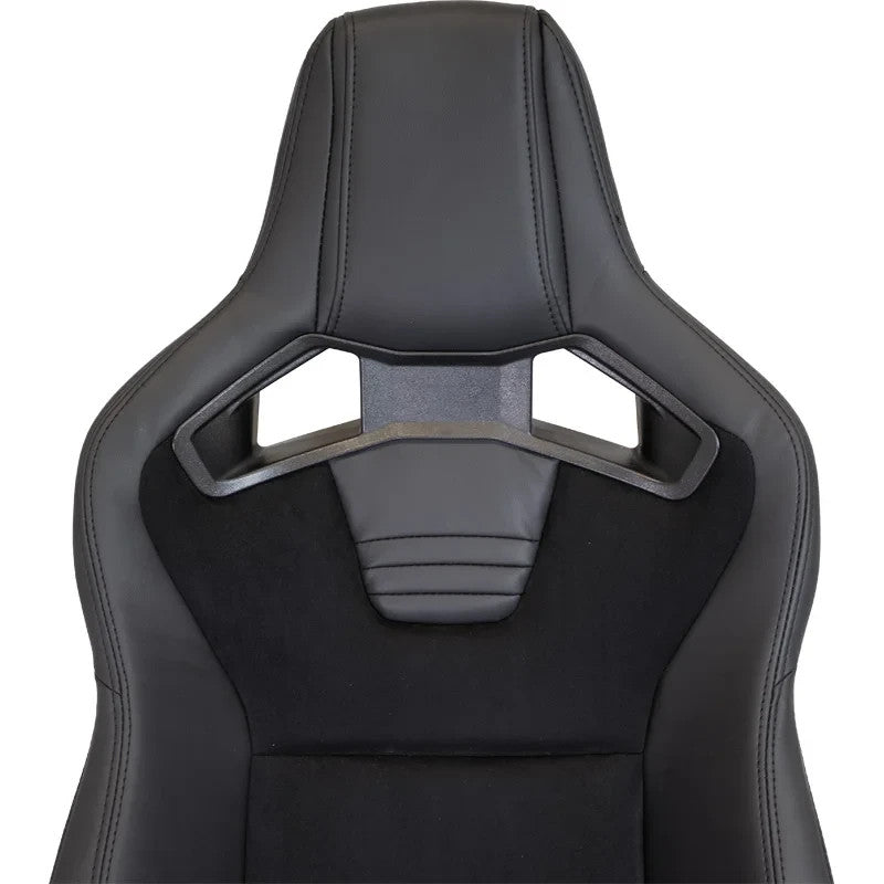 ATST x1 DELUXE Universal Car Van Sim Bucket Seat Black Synth Leather Suede