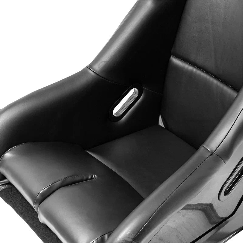 ATST x1 FS Universal Bucket Seats Hard Shell Fiberglass Back Black Faux + slides