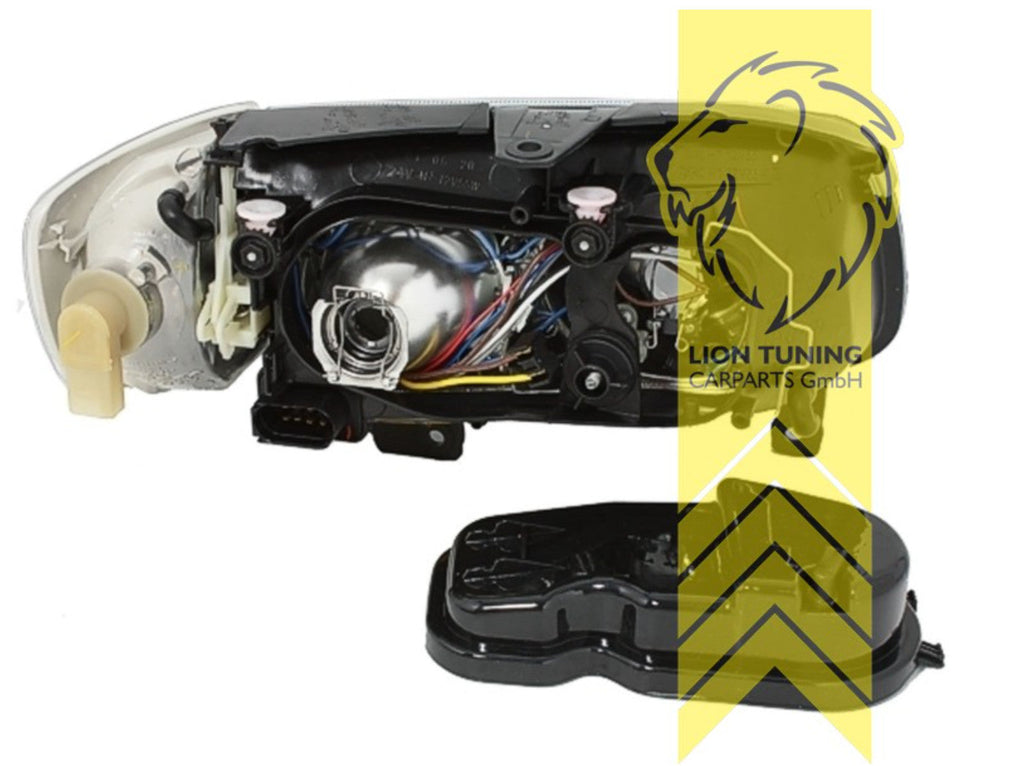 UK LT Pair LED Angel Eye Halo Headlights VW Polo 6N2 99-01 H7 Halogen black LHD