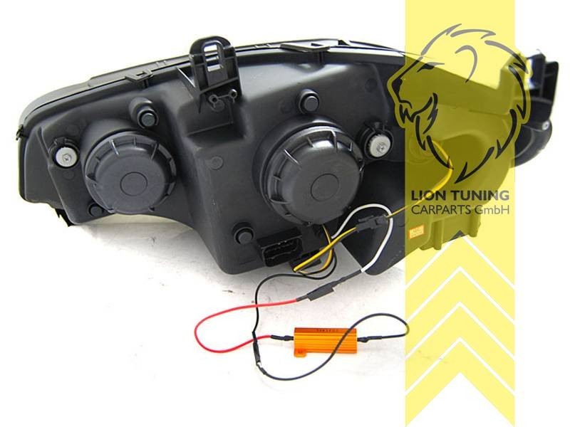 LTG Aftermarket LED DRL Headlights for BMW X5 E70 07+ black LHD