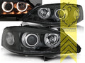 LT DEPO Pair LED DRL Halo Ring Headlights Opel Astra G black T98 F67 98-05 LHD