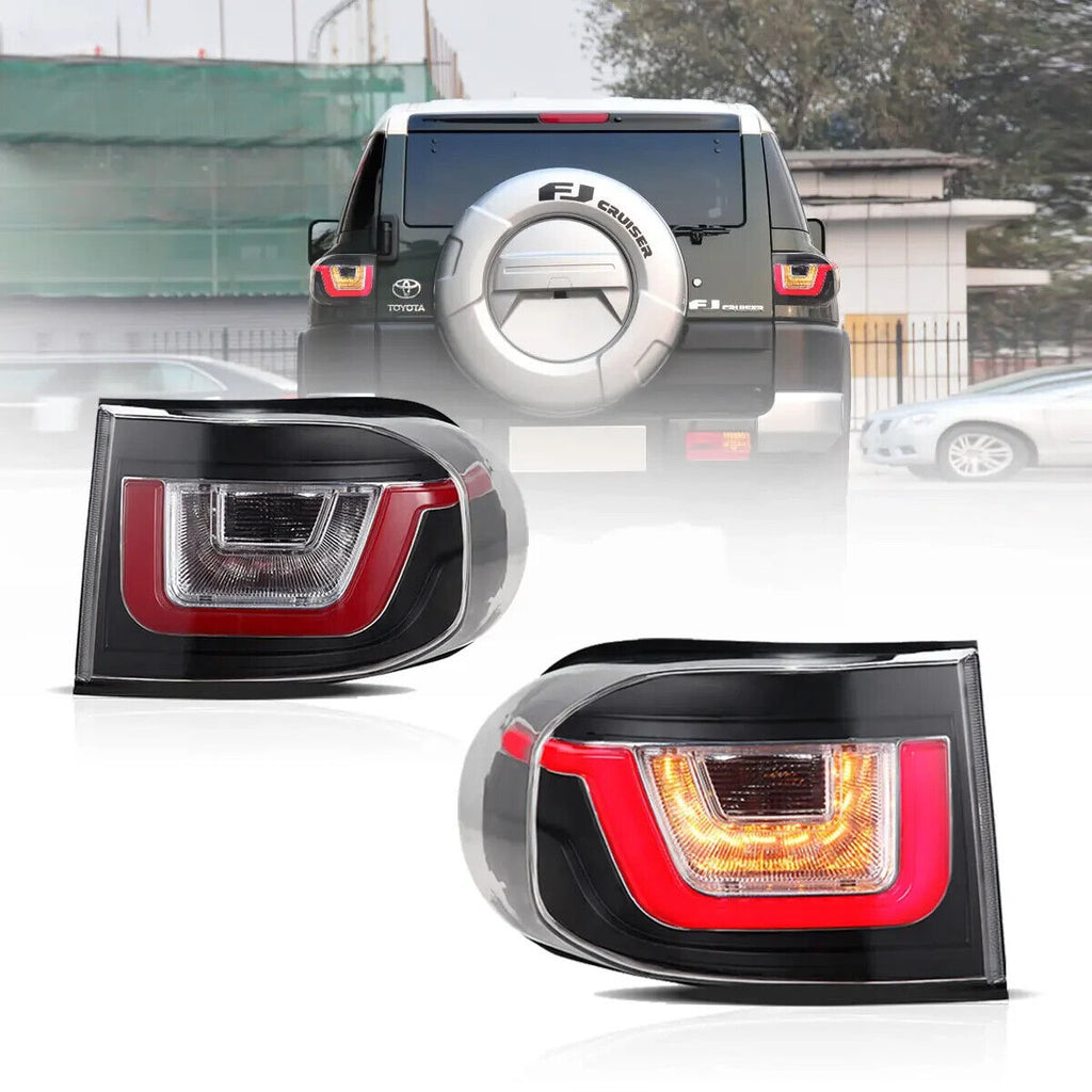 VLAND LED Lightbar Tail Lights Rear Lights 07-14 Toyota FJ Cruiser XJ10 Clear 1
