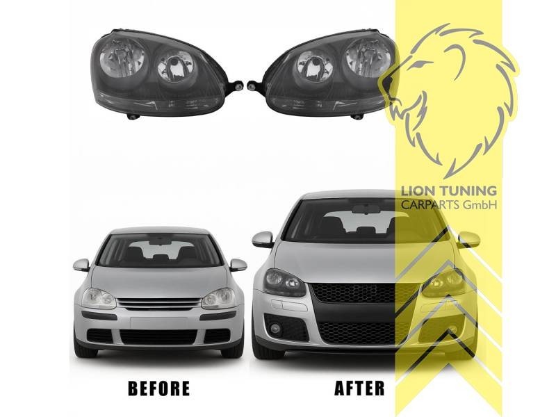 LTG Pair DEPO Halogen Headlights VW Golf 5 1K1 1K5 03-09 sedan Variant black LHD