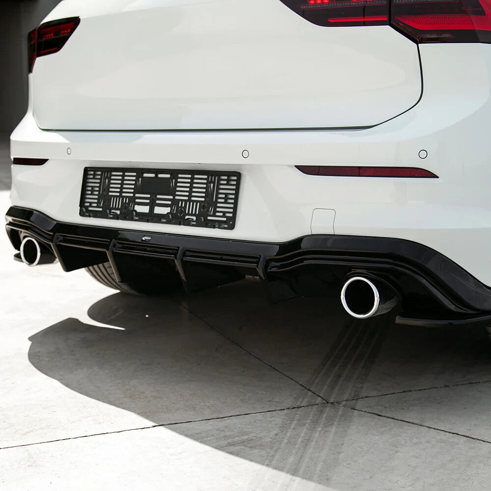 OW Rear Diffuser Valance VW Golf MK 8 GTI / R-Line 2020+ Gloss Black ABS