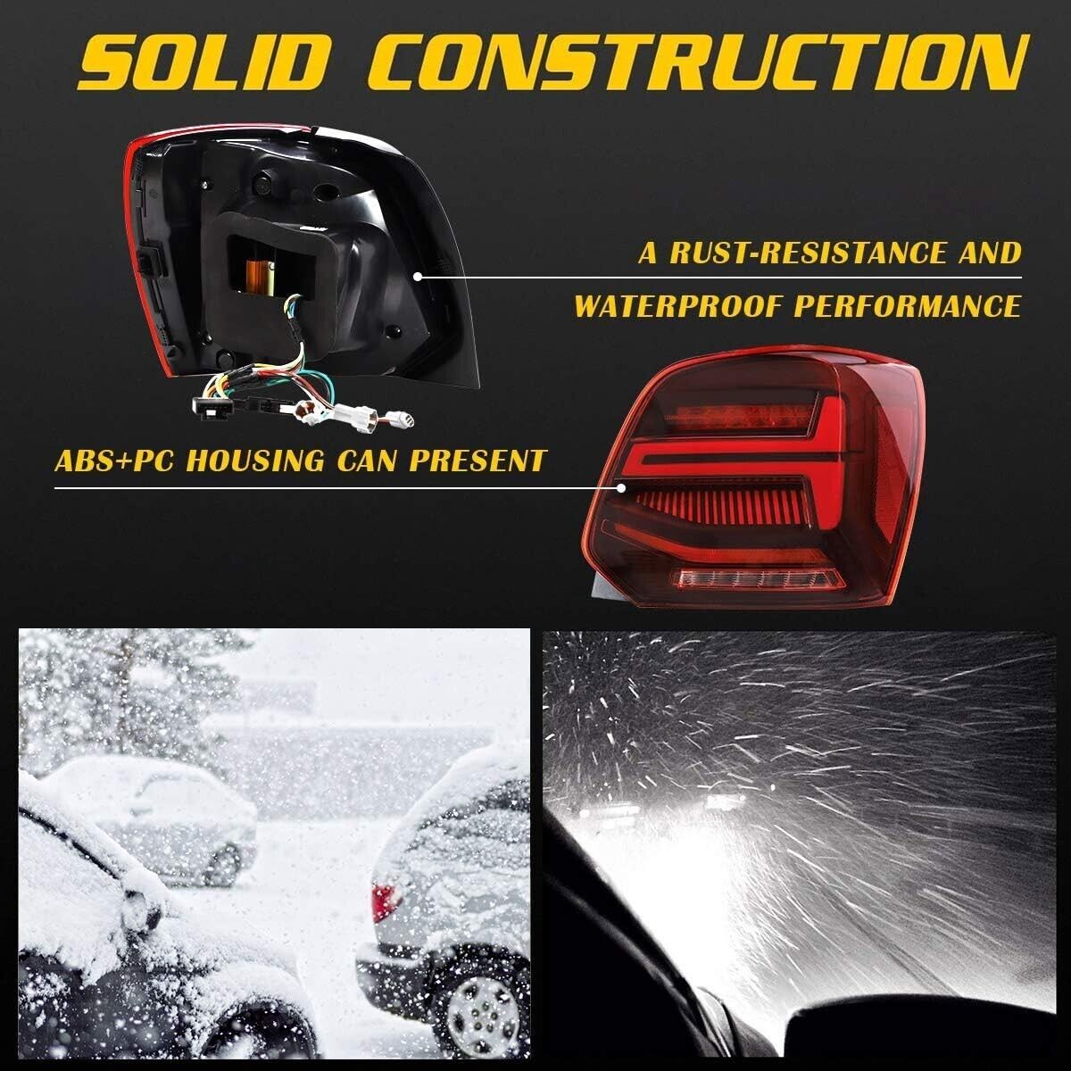VLAND Pair Polo MK5 6R 6C TSI LWB SWB 09-17 Lightbar Sequential LED DYNAMIC Rear Lights RHD