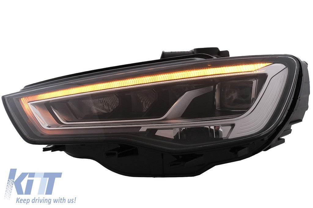 KT LUXE Pair Full LED DRL Seq Dyna Headlights Audi A3 8V Pre-Facelift 13-16 LHD