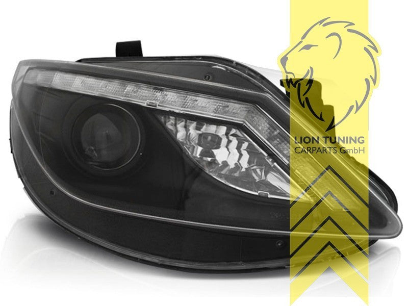 LTG Pair LED DRL Lightbar Headlights Seat Ibiza 6J IV 6J5 08-12 Black LHD