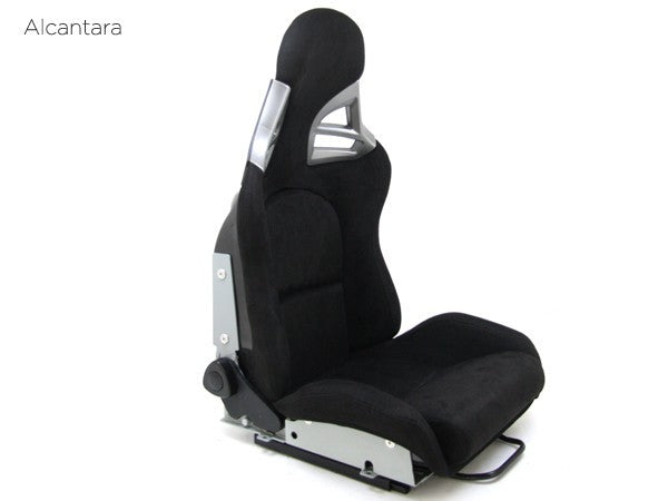 DTK Pair Universal Aftermaket PORSCHE Style 4 Bucket Seats black Synth L slides