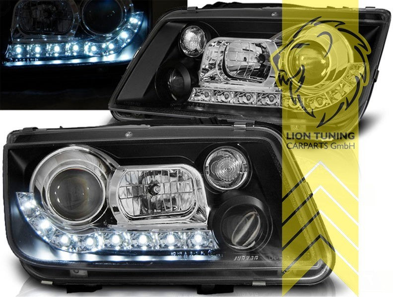 LTG LED Light Bar Headlights VW Bora 1J2 1J6 sedan variant black 98-05 LHD