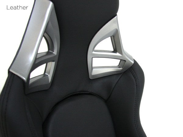 DTK Pair Universal Aftermaket PORSCHE Style 4 Bucket Seats black Synth L slides