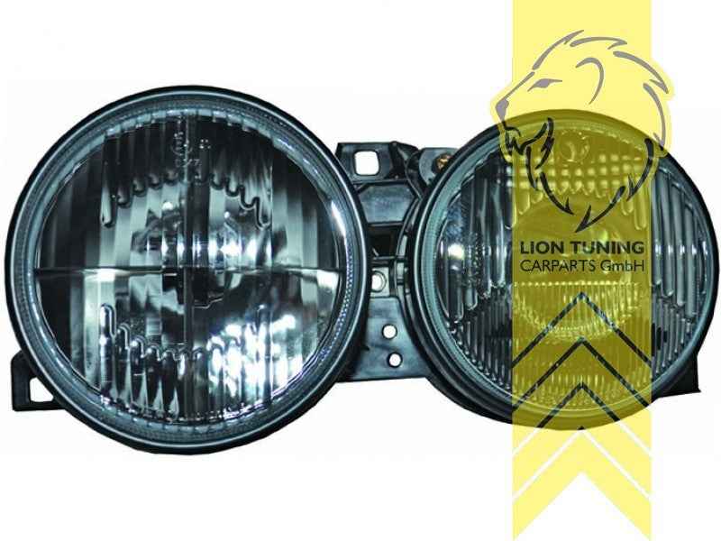 LTG DEPO Pair Halogen Headlights BMW E30 Sedan Cabrio Touring 86-93 Black LHD