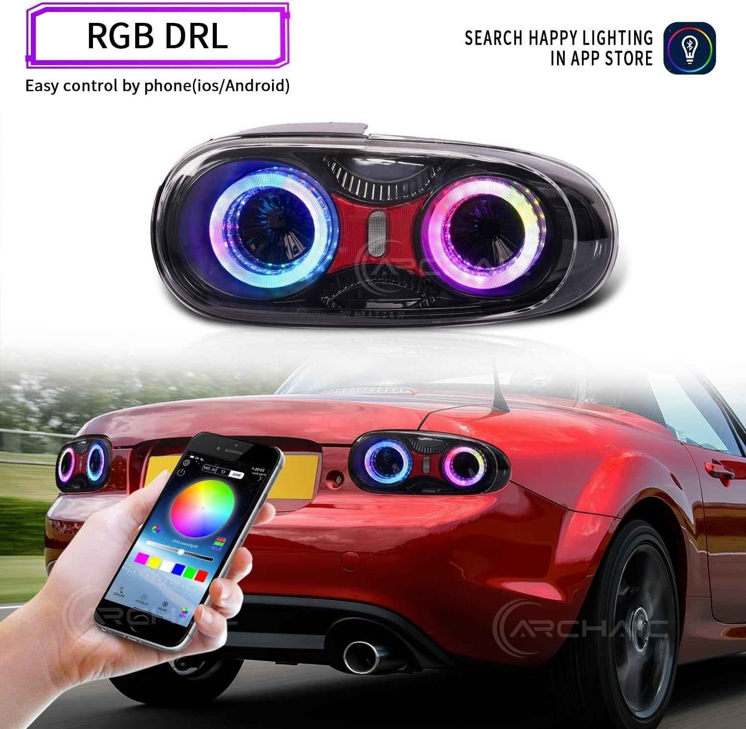 AC Pair RGB LED DRL Rear lights Tail Mazda Miata MX5 MX-5 MK3 NC2 NC3 09-15