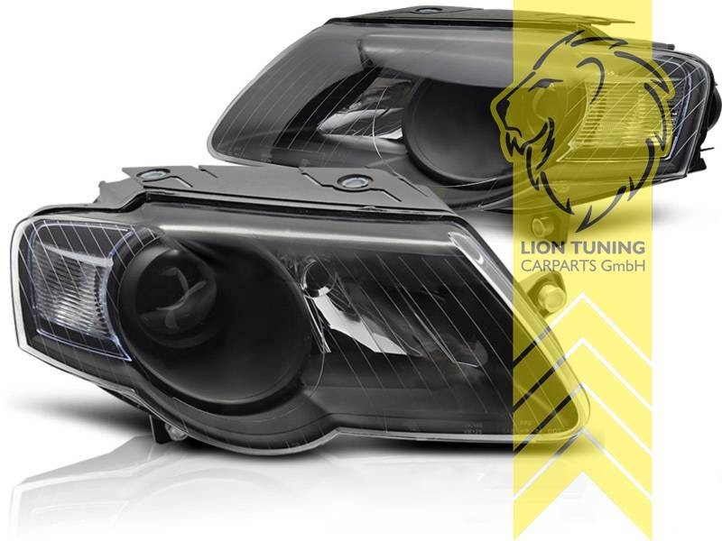 LTG Pair EE Halogen Headlights VW Passat B6 3C 35 05-10 sedan variant black LHD