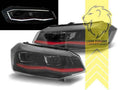 LT Pair LED Headlights Lightbar DRL VW Polo 2G AW AW1 BZ1 GTi 17+ Black Red LHD