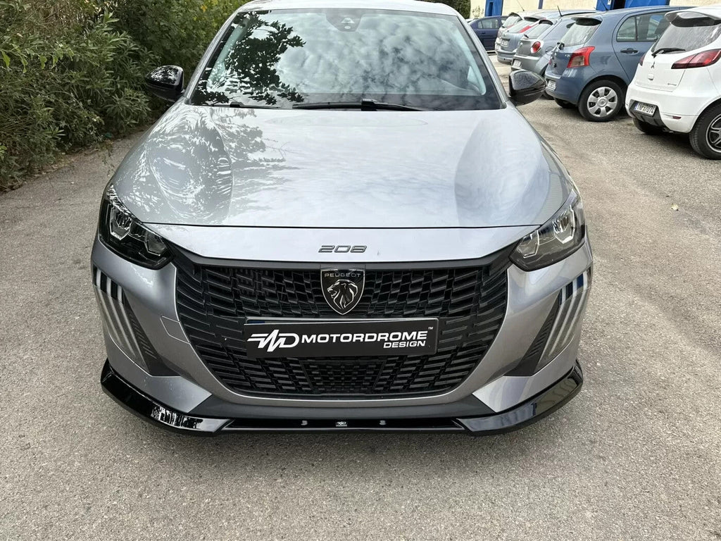 Motordrome Front Bumper Lower Splitter Peugeot  Peugeot 208 Mk2 FL Gloss Black