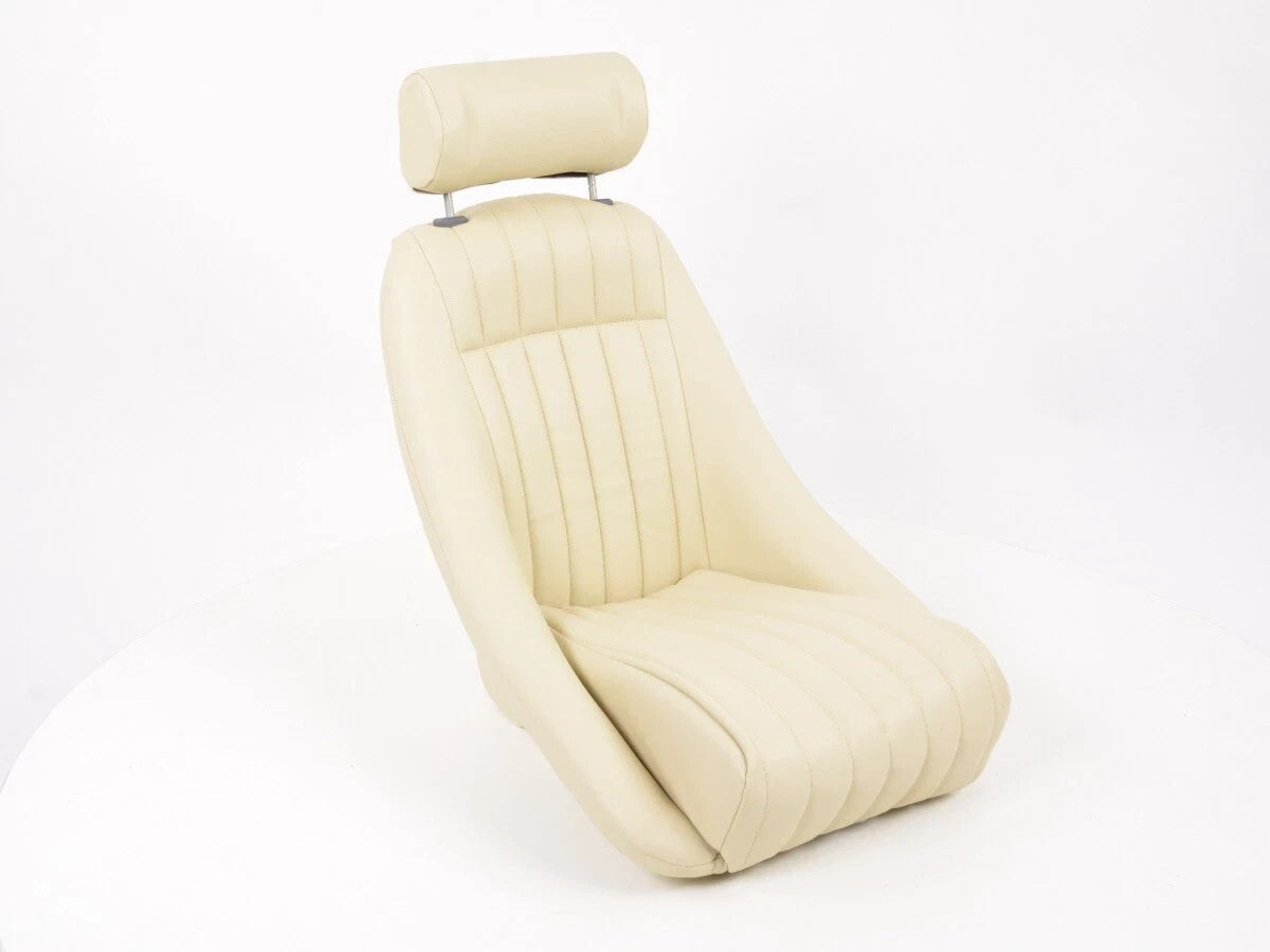 FKA Pair Beige Cream Ivory Bucket Seats Headrests Classic Car Retro Kit Vintage