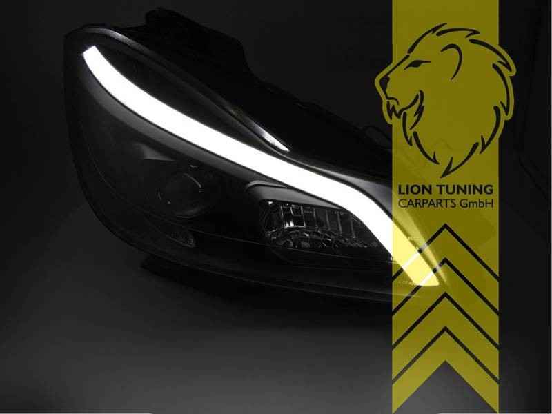 LT LED DRL Lightbar Headlights Mercedes Benz W204 S204 C-Class chrome LHD