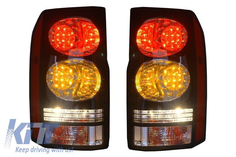 KT Pair LED Rear Lights Land Rover Discovery 3 & IV 4 04-16 Black Conv Facelift