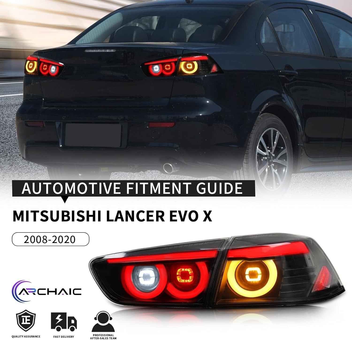 AC Pair Seq LED DRL Rear lights Tail Lamps Mitsubishi Lancer & EVO X 08-20