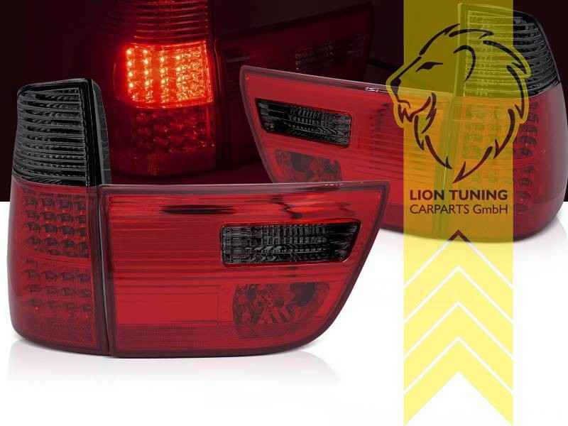 LTG Pair LED Rear Lights Tail Lamps BMW E53 X5 red black 00-03 LHD