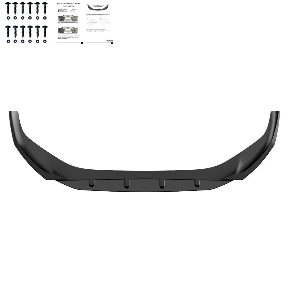 OW Front Bumper Lip Splitter VW AUDI A4 B9 Facelift 2019-2024 Gloss Black