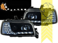 LTG Pair LED DRL Lightbar Headlights Renault Clio A B57 C57  90-96 Black LHD