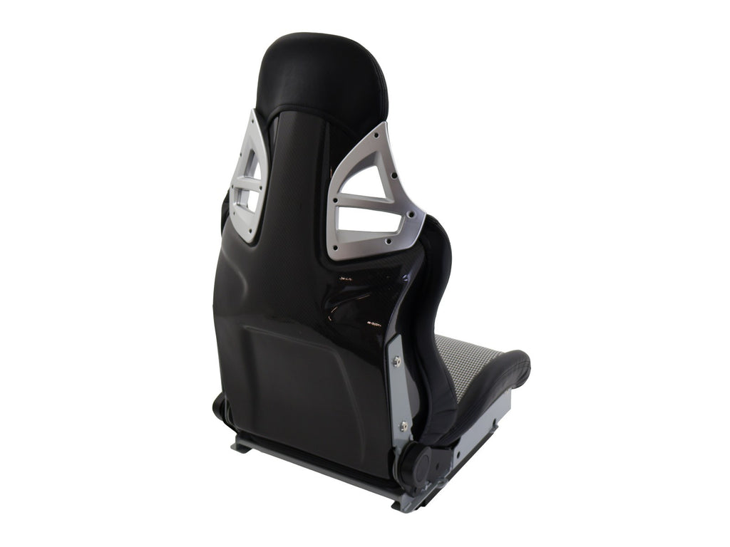 DTK Pair Universal Aftermaket PORSCHE Style 3 Bucket Seats black textile slides