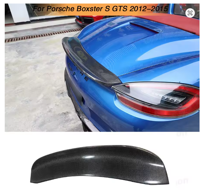 Porsche Boxster 981 Cayman 13-15 Rear Wing Spoiler Trunk Duckbill FRP Black