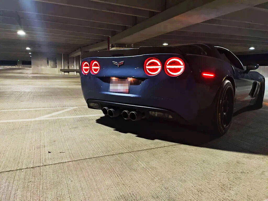 Rear LED Lamp Rear Lights Halo Laser Clear Black 05-13 Chevrolet C6 Corvette