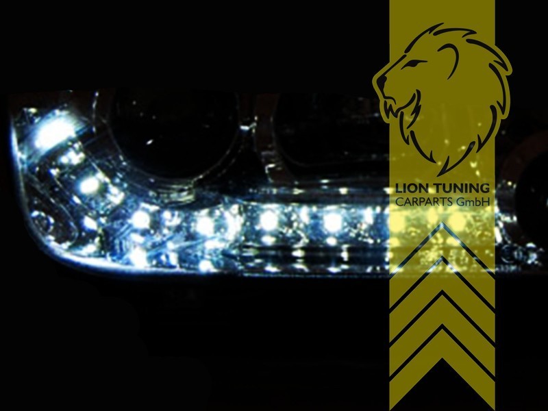 LTG LED Light Bar Headlights VW Bora 1J2 1J6 sedan variant black 98-05 LHD