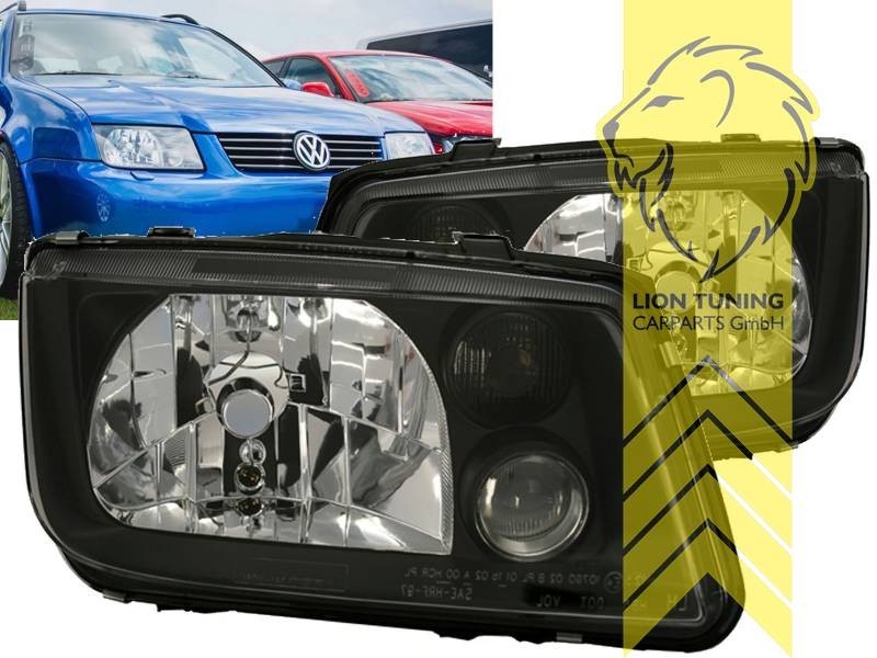 LTG Pair DEPO Halogen Headlights VW Bora Saloon Variant black 1J2 1J6 98-05 LHD