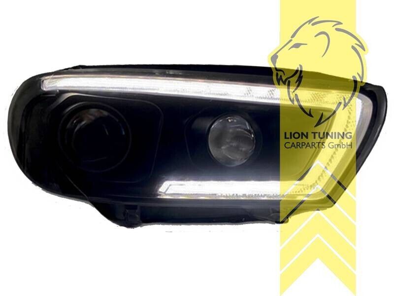 LT LED DRL Lightbar Headlights VW Scirocco 137 138 3 08-14 black Xenon D1S LHD