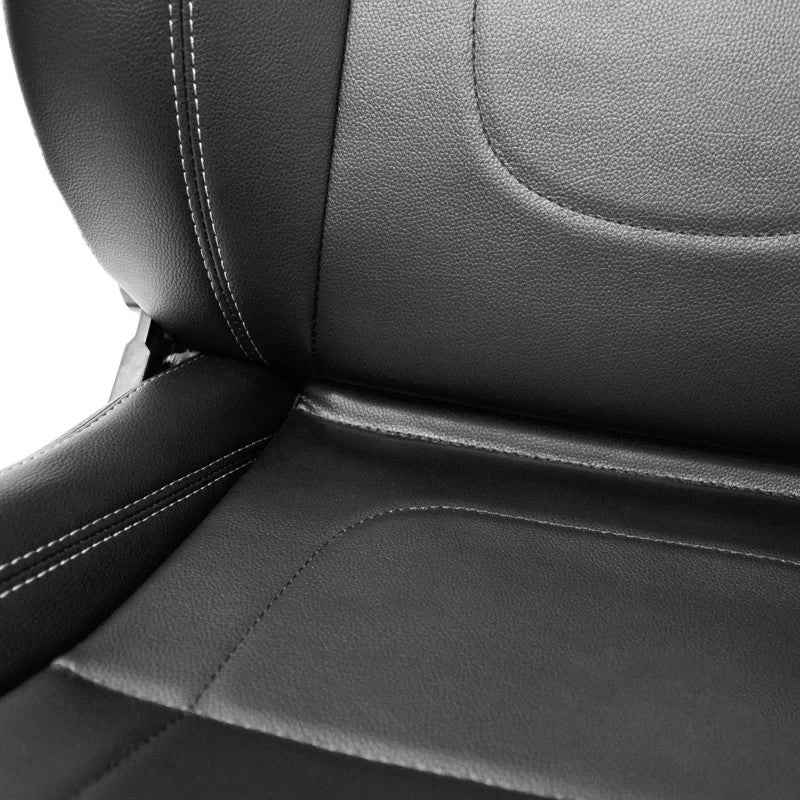 ATST x1 Retro Universal Classic Bucket Seat Black Synth Silver Stitch + slides