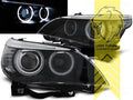 LT Pair LED DRL Halo Headlights BMW E60 Limo E61 Touring black XENON 03-04 LHD