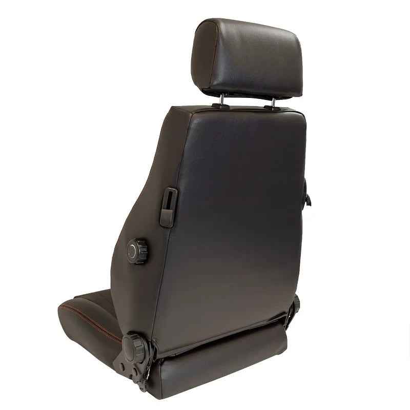 ATST x1 Retro Universal Classic Bucket Seats Black Synth Red Piping + slides