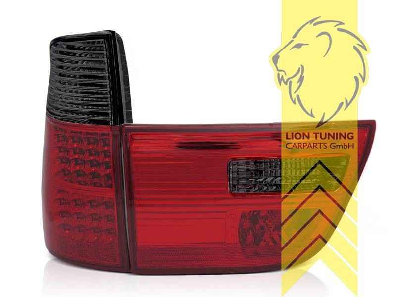 LTG Pair LED Rear Lights Tail Lamps BMW E53 X5 red black 00-03 LHD
