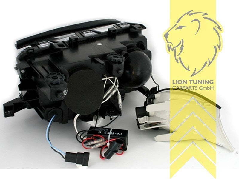 LTG Pair LED DRL CCFL Halo Ring Headlights BMW E46 99-03 Coupe Cabrio Black LHD