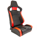 ATST x1 Universal Car Van Camper Sim Bucket Seat RS6-II Black Red Matte Syn Leat