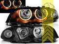 LTG DEPO Pair LED Halo Headlights BMW E46 Sedan Touring Black 98-01 RHD / LHD