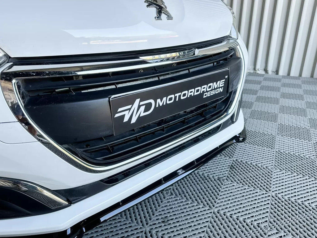 Motordrome Front Bumper Lower Splitter V.2 Peugeot 208 Mk1 FL 15-19 Gloss Black