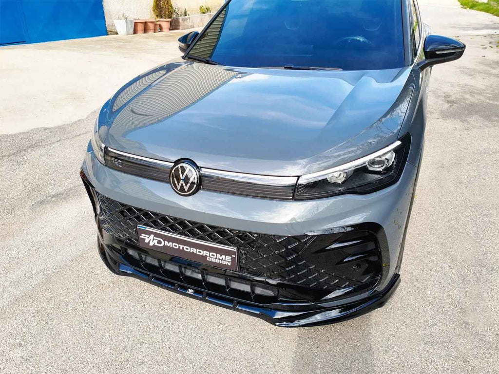 Motordrome Design Front Splitter Styling VW Tiguan Mk3 R-Line Black Gloss