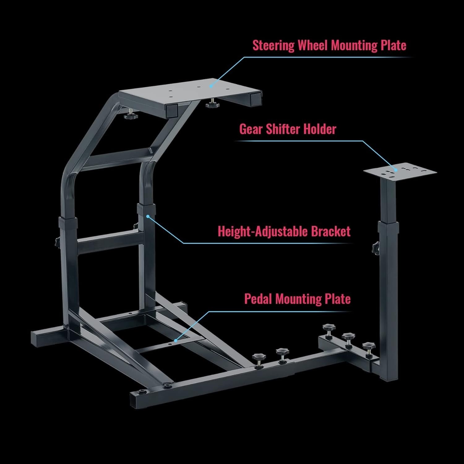 Driving Sim Racing Wheel Stand Frame for Steering Wheel & Pedals + Gear Shifter